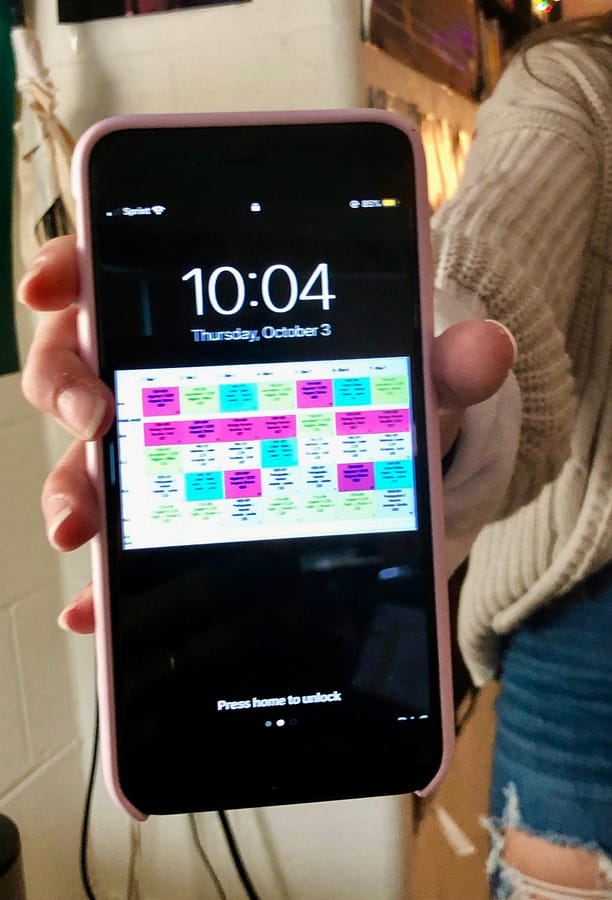 Many students at DHS this year have made class schedules the wallpaper of their phones so they know where to go during the school day.