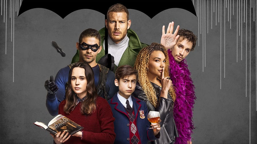 The cast of The Umbrella Academy on Netflix. Season 1 is streaming now.